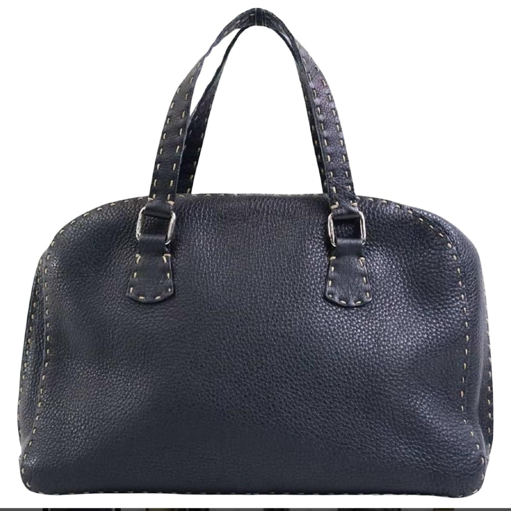 FENDI Selleria Black Leather Tote Bag - Picture 5 of 16
